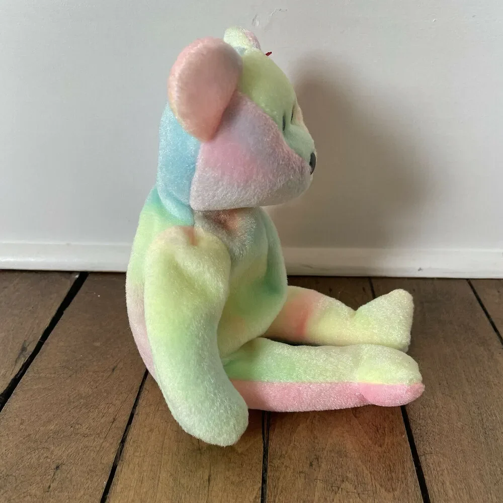 Ty Beanie Baby Birthday Bear 1999 Rare Unmarked Tag Pastel Tie-Dye B.B. Bear - Picture 5 of 10